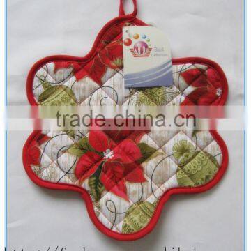 Printed 100 % Cotton Round Square Star Circle Shape Pot holder in oven mitten