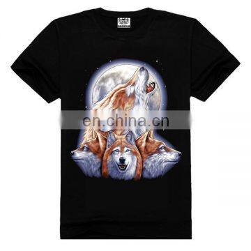 Wolf print bulk t shirts,wholesale printed t-shirts