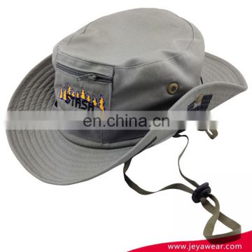 Durable Superior Service Flat Embroidery Double Sided Fisherman Hat with zipper pocket