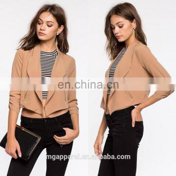 New design blazers shawl collar three-quarter sleeves women blazer