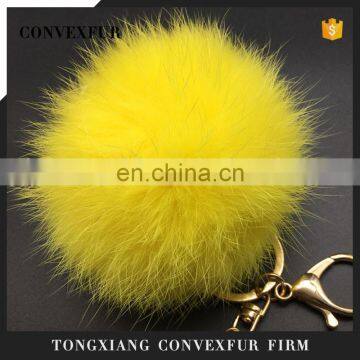 Genuine big rabbit fur ball keychain for decoration wholesale