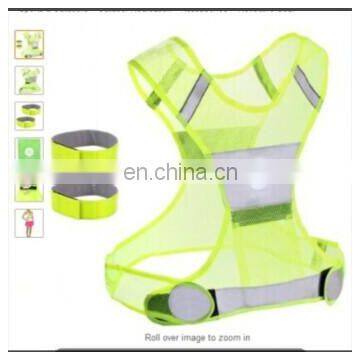 Popular Active Sports Running Reflective Safety Vest with Wrist Bands