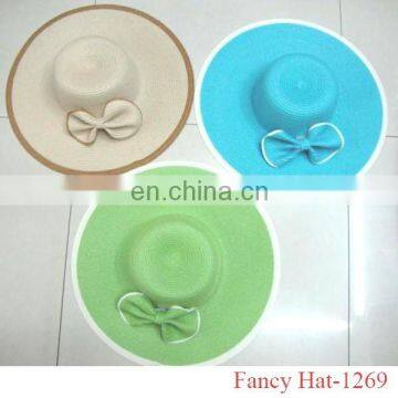 Cheap Fashion Custom Beautiful Lady raffia straw hat wholesale