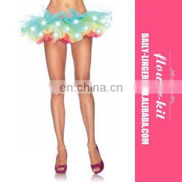 Women Sexy Light Up Rainbow Organza TuTu Petticoat Skirt Wholesale