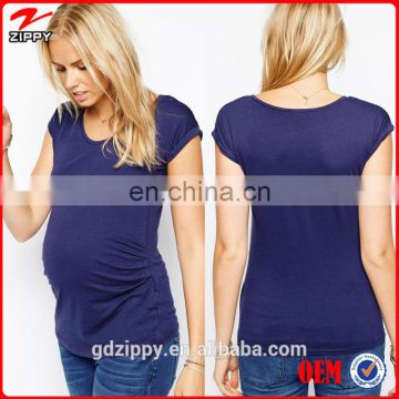 2014 New Wholesale China Maternity V-Neck T-shirt For Pregnant Women /Short Sleeves Maternity Tops