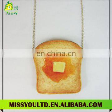 Korean wholesale custom Bread coin purse with chain