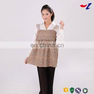 leopard print silver fiber anti radiaiton maternity dress for lady