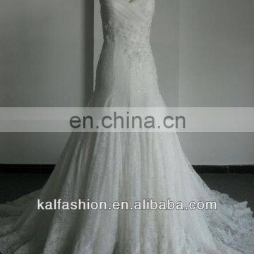 EB2527 One shoulder sweetheart lace wedding dress