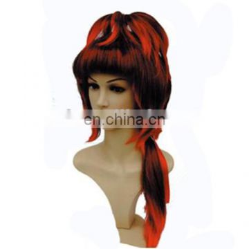 MCW-0385 Party Masquerade synthetic long women Hot straight black and red Cosplay wig