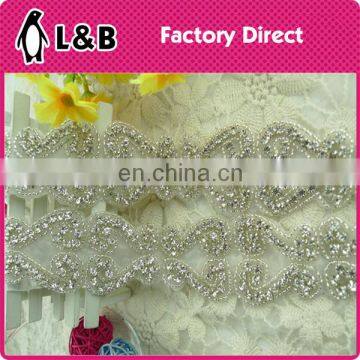 Fashion Crystal Rhinestone Trim /Rhinestone Applique Trim for wedding dress