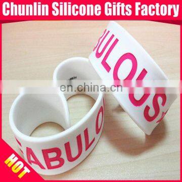 Debossed With Color Filled Silicone Slap Bracelet photo-4