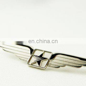 2018 HOT Sale High Quality Silver Plated Star Wing Lapel Pin Badge