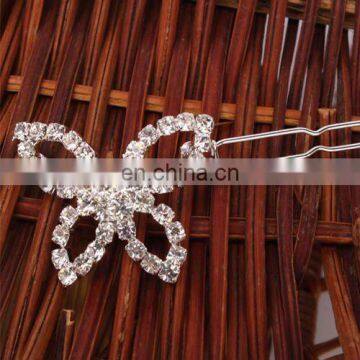 2013 newest fashion alloy butterfly rhinestone hair clip