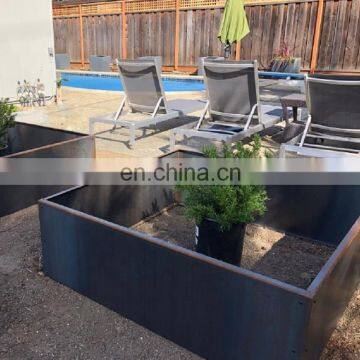 Rectangular Corten Steel Planter Flower Bed