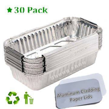 Aluminum Foil Pans with Plastic Transparent Lids [30 Pack], Deep Steam Table Pans, Aluminum Pans Disposable for Cooking, Foil Pans for Parties, BBQ, Catering, Baking (680 ml)