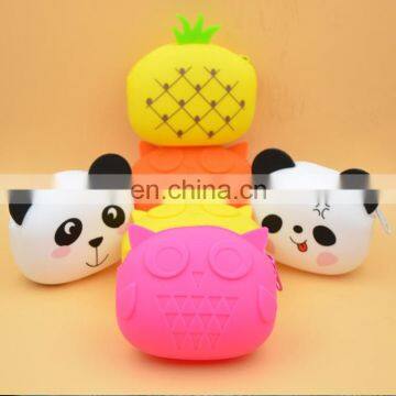 Custom Novelty Animal Coin Purse Kawaii Funny Pineapple Wallet Zipper Owl Shape Silicone Coin Purse photo-5