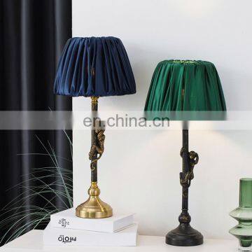 French Hotel Room Decoration Lighting Desk Lamp Resin Monkey Base Classic Table Lamp photo-3