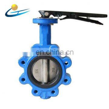 Ductile iron cast iron stainless steel carbon steel lug butterfly valve handle manual operated wafer butterfly valve