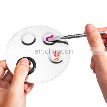 Round Stainless Steel Makeup Nail Art Polish Foundation Eyeshadow Mixing Palette with Spatula