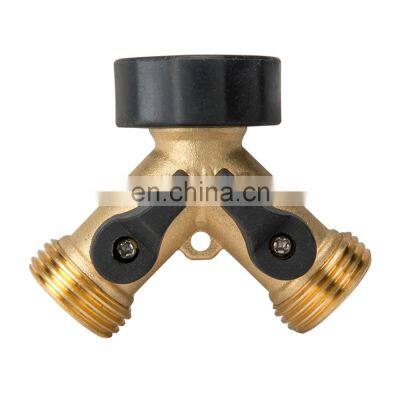 2 Way Garden y Brass Water Pipe Hose Connector