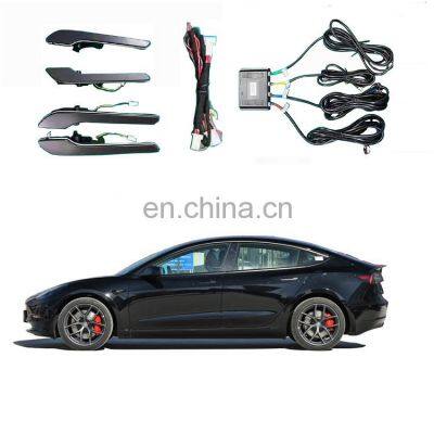 Auto parts decorative door handles automatically pop up handles modified luminous door handles for Tesla MODEL3