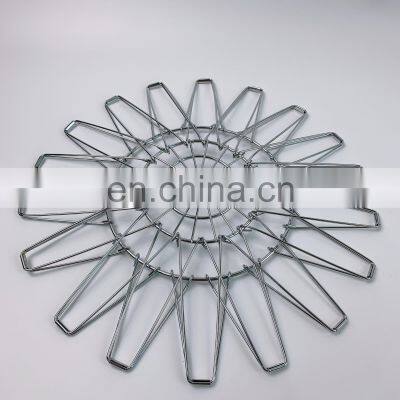 Nordic Kitchen Storage Decorative Folding Foldable Wicker Fruit Basket Stand Hanging Metal Wire Fruit Basket photo-4