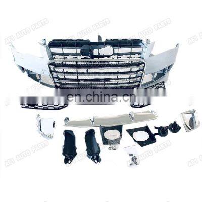 high quality plastic front bumper RS8 type front grill in ABS for Audi A8 W12 D4 body kit