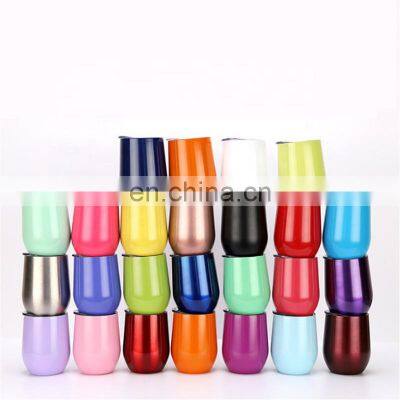 Wholesale Colorful 12oz Wine Tumbler Double Wall Insulated Wine Cup Thermal Tumbler With Lid and Straw photo-5