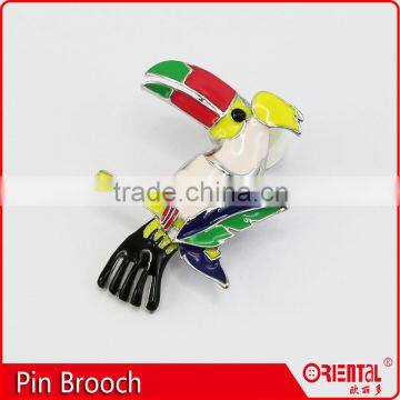 cute animal bird shape colorful enamel metal pin on needle brooch