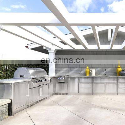 Outdoor Modular Aluminium Profile Waterproof Kitchen Cabinet Sets Hinges photo-3