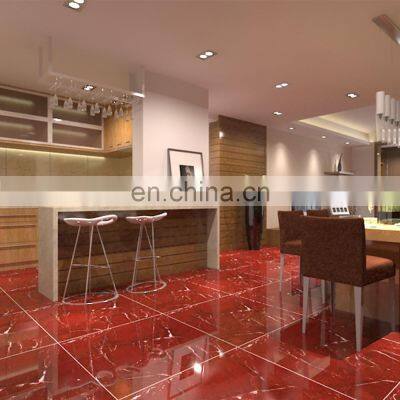 Cheap Colored Glazed for Home Vitrified Tiles Red Colour Floor Marble Tile photo-2
