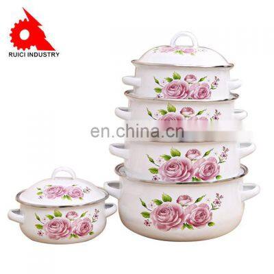 Cast Iron Cookware Mini Enamel Hot Soup Pots With Decal photo-3