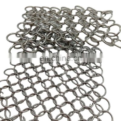 304 Stainless Steel Chainmail Scrubber/stainless Steel Ring Mesh/chain Mail