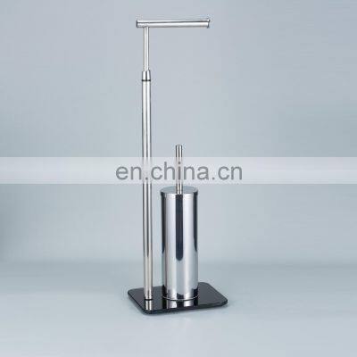 Professional Manufacturer Premium Quality Stainless Steel Toilet Brush Holder Set With Paper Roll Holder photo-3