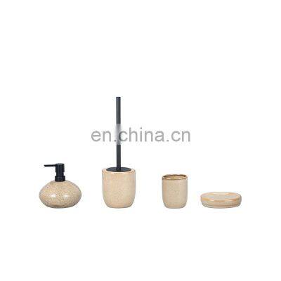 Ceramics Bathroom Decor Accessory Completes with Soap Dispenser Tumbler Soap dish Toothbrush Holder Bathroom Accessories Set