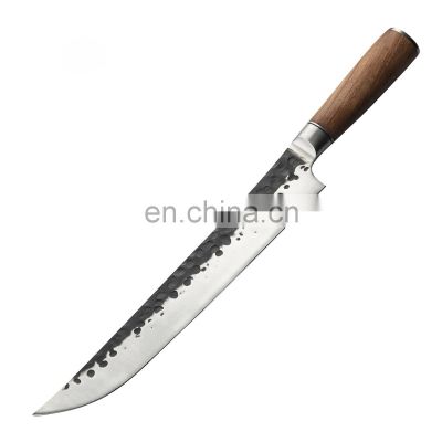 Forged kitchen knife hammered stainless steel outdoor fish deboning segmentation with double steel head Sashimi Knife