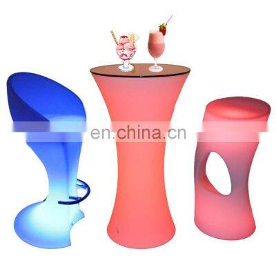 luminous disco table and chairs wedding lighting led table plastic color changing waterproof outdoor furniture