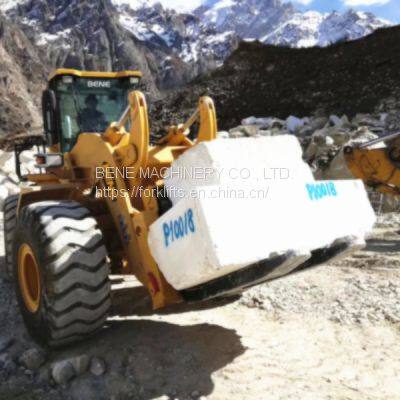 Chinese BENE 16ton 18ton forklift loader VS JINGONG 18 ton quarry wheel loader for granite slabs handling