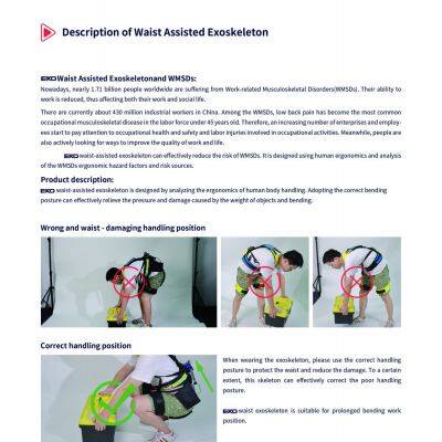 Elastic Waist/Back Assisted Workplace Exoskeleton Suit For Workers photo-5