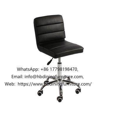 Striped Leather Chair with Metal Legs Swivel Lift