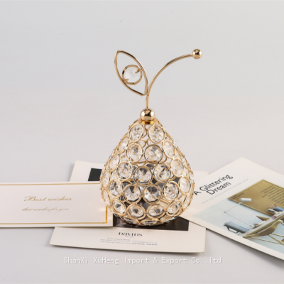 Pineapple Apple Pear Glass Tea Light Holder Crystal Tealight Decoration for Wedding Home Decoration photo-4