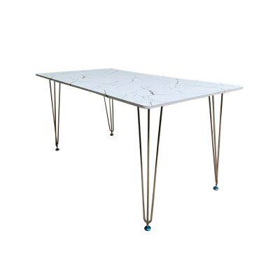 Multi-Color Thin Iron Leg Density Board Dining Table