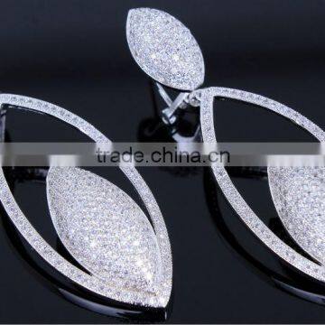 Elegant Big Party Jewelry Bling Deluxe Micro Pave Setting CZ Women Dressed Earrings photo-3