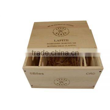 Unfinished Pine Wood Box&Crates Product Type and Europe Regional Feature 6 bottles wooden wine boxes for sale