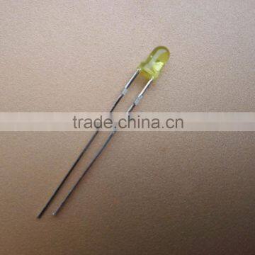 Diffused color yellow green 3mm round led diode