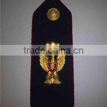 Rank Mark Shoulder Strap Epaullettes Hand Machine Embroidred Passementerie Cap Visor Uniform Trimming