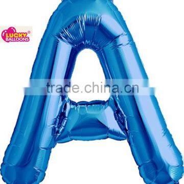 16 inch Letter A to Z - Blue Air-Filled Foil Balloon