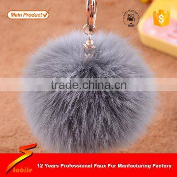 STABILE Soft Mickey Pompom Key Holder Bag Decor Faux Rabbit Fur Pompom