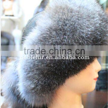 stylish silver fox Hats genuine leather Princess Headwear