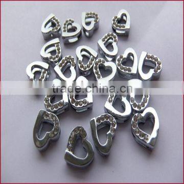 Special Price 10mm Half Rhinestone Heart Slide Charms for Pet Collar